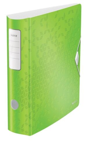 Groene Leitz WOW ordner Active voor A4 met ronde rug van 8,2 cm