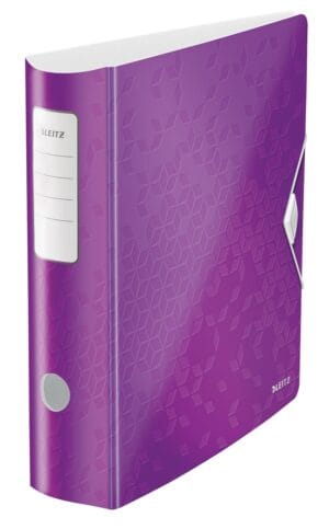 Paarse Leitz WOW ordner Active A4 met rug van 8,2 cm en hefboommechanisme