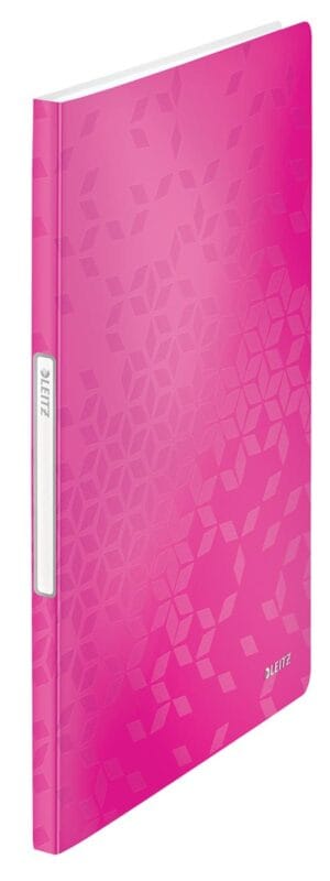 Roze Leitz WOW showalbum A4 met 20 vaste tassen en etiket op de rug
