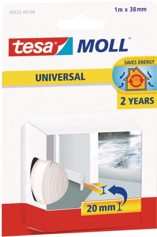 Tesa Moll Universal dorpelstrip, 1 m x 38 mm, wit