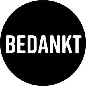 KP etiket "Bedankt", diameter 40 mm, rol van 250 stuks — fantasiesticker