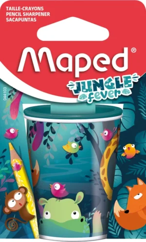 Maped potloodslijper Jungle Fever, 2-gaats, op blister — potloodslijpers met reservoir