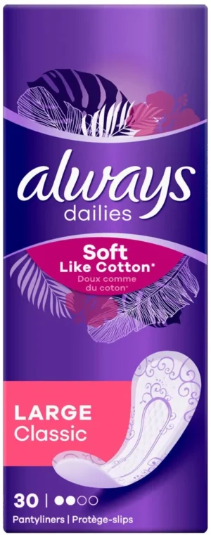 Always Soft Like Cotton inlegkruisje Large Classic, pak van 30 stuks — persoonlijke verzorging