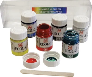 Talens Ecola plakkaatverf potje van 16 ml, etui met 6 potjes in geassorteerde kleuren — detail 2