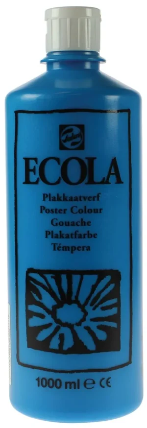 Talens Ecola plakkaatverf flacon van 1000 ml, lichtblauw