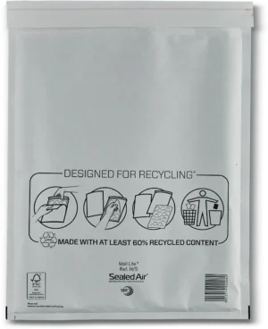 Mail Lite luchtkussenenveloppen, wit, H/5, 270 x 360 mm, doos van 100 stuks — beschermingsenvelop