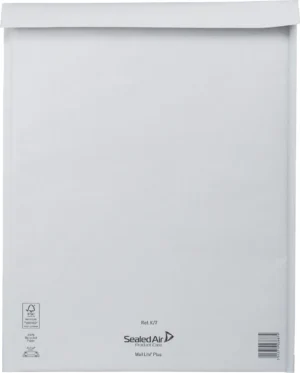 Mail Lite luchtkussenenveloppen, wit, K/7, 350 x 470 mm, doos van 100 stuks — beschermingsenvelop