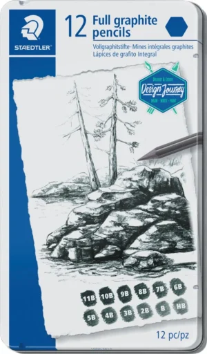 Staedtler Potlood Mars Lumograph 12 stuks: 6B-5B-4B-3B-2B-B-HB-F-H-2H-3H-4H — grafietpotlood