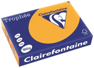 Clairefontaine Trophée Pastel, gekleurd papier, A4, 160 g, 250 vel, oranje