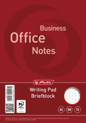 Herlitz schrijfblok, ft A5, 70 g/m², 100 vel, geruit 5 mm