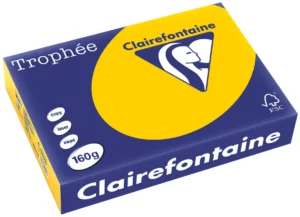 Clairefontaine Trophée Intens, gekleurd papier, A4, 160 g, 250 vel, zonnebloemgeel — detail 2