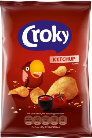 Zakje Croky chips met ketchupsmaak van 100 g