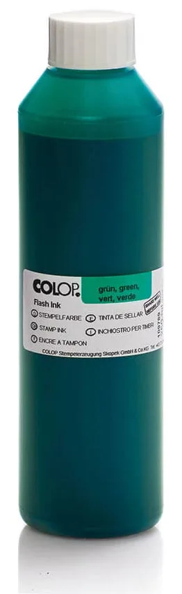 Colop Flash inkt, groen, fles van 250 ml — doe-het-zelf stempels