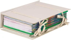 Esselte uitschuifbare map, met 2 linten, karton, grijs — documentenmappen uit karton