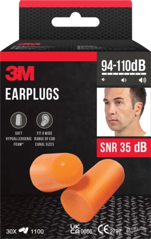 3M oordoppen 1100, geluidsdemping to 35 dB, blister van 30 stuks — veiligheidstoebehoren