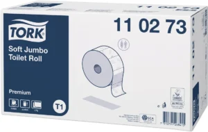 Tork Premium jumborol toiletpapier zacht, 2-Laags, systeem T1, wit, doos van 6 rollen — detail 2