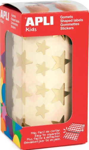 Apli Kids stickers op rol, ster, 2360 stuks, metallic goud — fantasiesticker