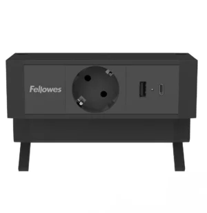 Fellowes contactdoos Power Desk, 1 stopcontact + 1 x USB-A + 1 x USB-C, zwart, voor Nederland — detail 2