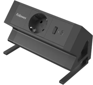 Fellowes contactdoos Power Desk, 1 stopcontact + 1 x USB-A + 1 x USB-C, zwart, voor Nederland — elektriciteit
