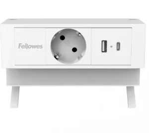 Fellowes contactdoos Power Desk, 1 stopcontact + 1 x USB-A + 1 x USB-C, wit, voor Nederland — detail 2