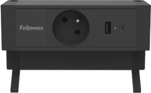 Fellowes contactdoos Power Desk, 1 stopcontact + 1 x USB-A + 1 x USB-C, zwart, voor België — detail 2