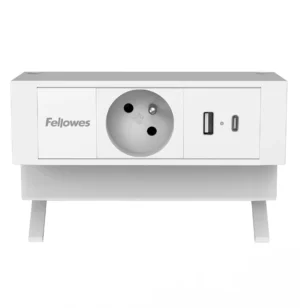Fellowes contactdoos Power Desk, 1 stopcontact + 1 x USB-A + 1 x USB-C, wit, voor België — detail 2