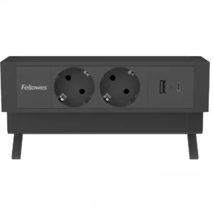 Fellowes contactdoos Power Desk 2, 2 stopcontacten + 1 x USB-A + 1 x USB-C, zwart, voor Nederland — detail 2