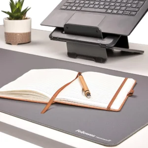 Fellowes Breyta bureauonderlegger en muismat, ft 80 x 40 cm, grijs — detail 2