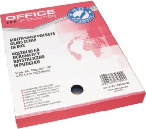 OFFICE products geperforeerde showtas, A4, 55 micron, glashelder, doos van 100 stuks — detail 2