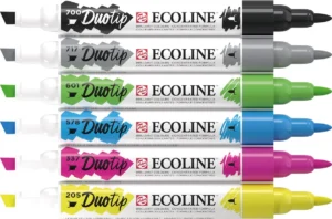 Talens Ecoline Duotip Brush pen, etui van 6 stuks, basis — detail 2
