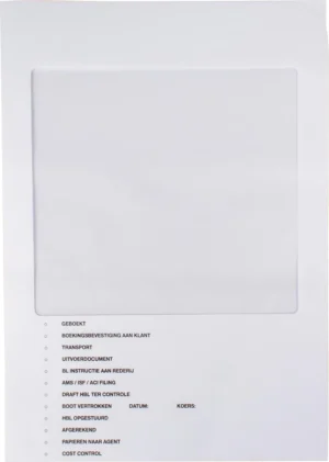 Douane mapje, wit, pak van 100 stuks — l-mappen uit karton