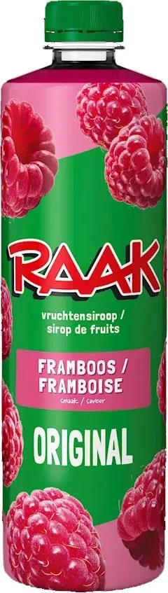 Raak siroop framboos, fles van 75 cl — drank en eetwaren