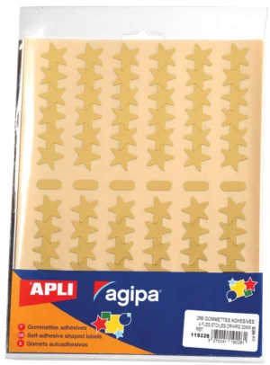 Agipa metallic stickers, blister met 288 stuks, goud en zilver, ster 20 mm — fantasiesticker