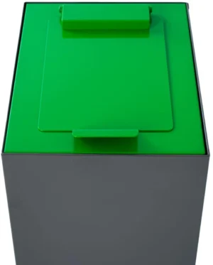 V-Part top met klep voor modulaire afvalbak 60 l, groen — detail 2