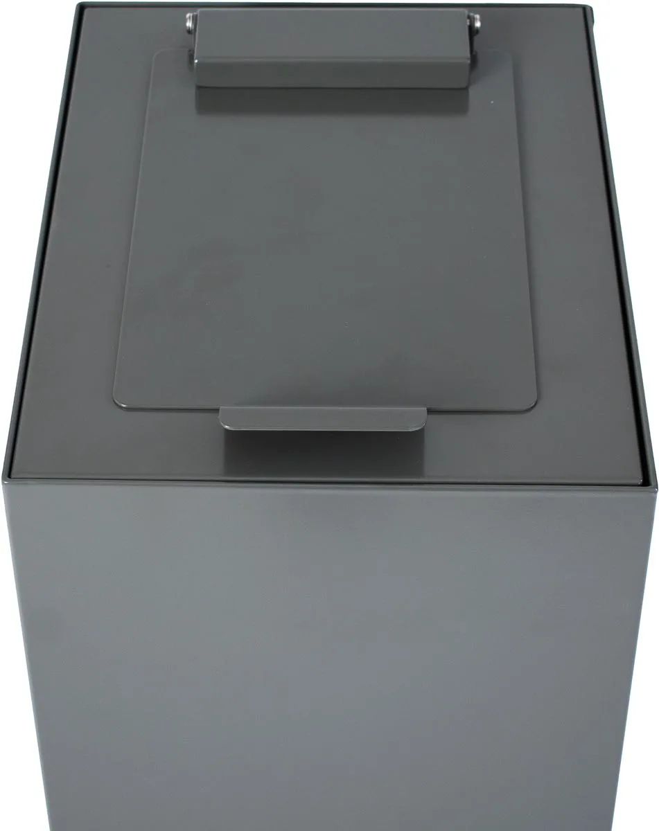 V-Part top met klep voor modulaire afvalbak 60 l, donkergrijs — detail 2