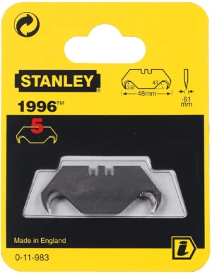 Stanley reservemesjes 1996 zonder gaten, blister van 5 stuks — gereedschap