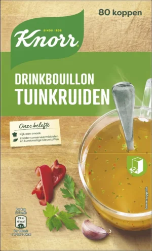 Knorr drinkbouillon tuinkruiden, 175 ml, doos van 80 stuks — drank en eetwaren