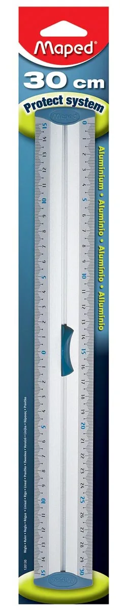 Maped lat Aluminium, dubbele graduatie, 30 cm — latten uit metaal