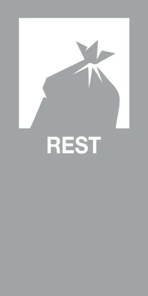 V-Part magneetsticker REST, grijs — toebehoren voor vuilnisbakken