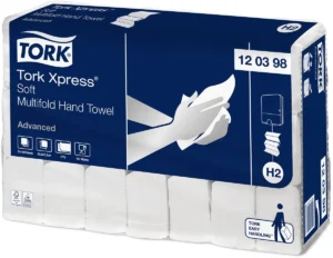 Tork Xpress Advanced handdoek 2-laags, systeem H2, wit, ft 25,5x21,2 cm, pak van 21 stuks — handdoeken en dispensers