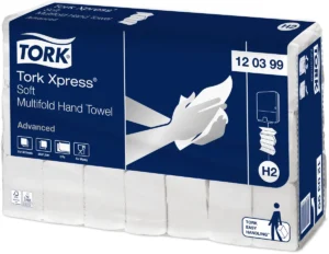 Tork Xpress Advanced handdoek 2-laags, systeem H2, wit, ft 34x21,2 cm, pak van 21 stuks — handdoeken en dispensers