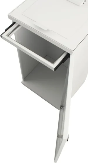 V-part modulaire afvalbak met deur en zakhouder 85 l, wit — detail 2