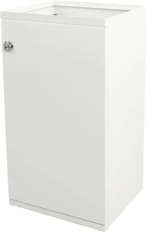 V-part modulaire afvalbak met deur en zakhouder 85 l, wit — vuilnisbak
