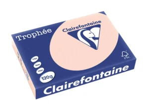 Pak Clairefontaine Trophée Pastel gekleurd papier A4 van 120 g/m² in de kleur zalm, 250 vel