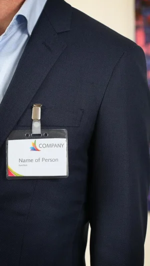 Europel badge met strip + clip, ft 90 x 60 mm — detail 2