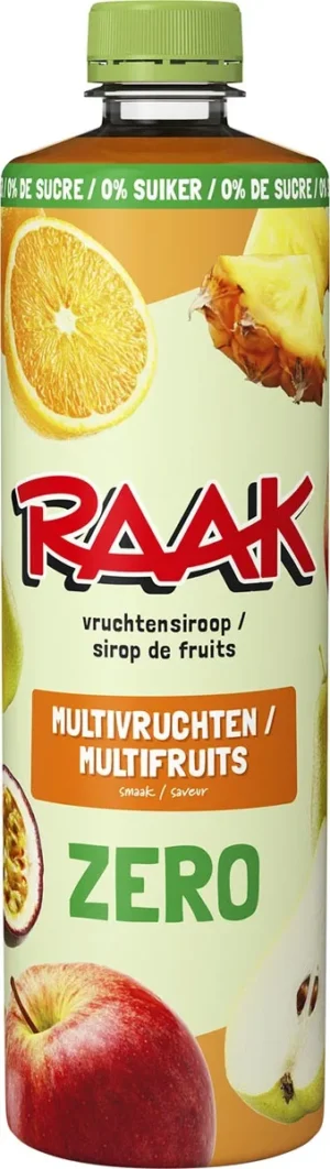 Raak siroop multivruchten Zero Sugar, fles van 75 cl — drank en eetwaren