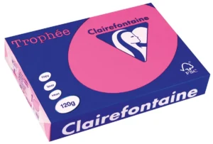 Pak Clairefontaine Trophée Pastel gekleurd papier A4 van 120 g/m² in felroze met 250 vel