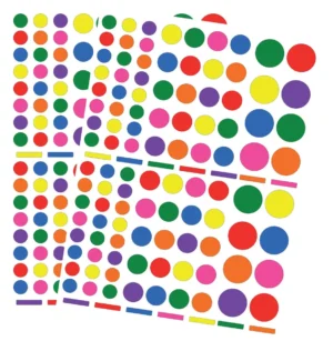 Apli Kids verwijderbare stickers, cirkel, blister met 624 stuks in geassorteerde kleuren en groottes — detail 2