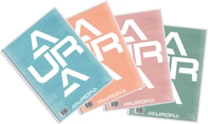 Aurora collegeblok A4, 70 g/m², geruit 5 mm, 80 vel — collegeblokken met soepele kaft