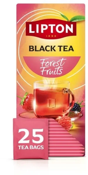 Lipton thee Feel Good Selection, Zwarte thee bosvruchten, doos van 25 zakjes — drank en eetwaren